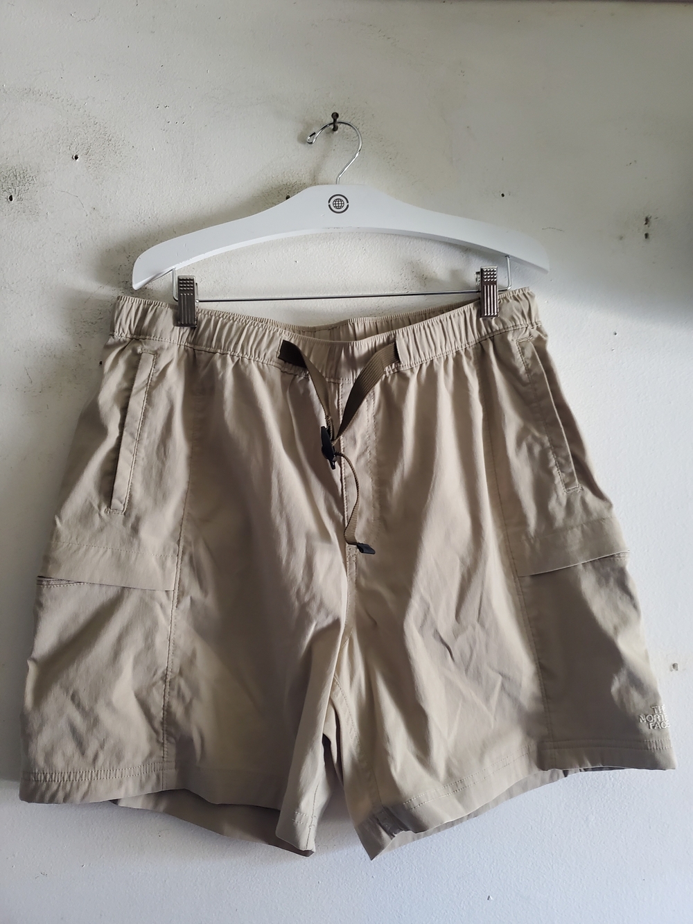 Men's Beige Drawstring Cargo Shorts